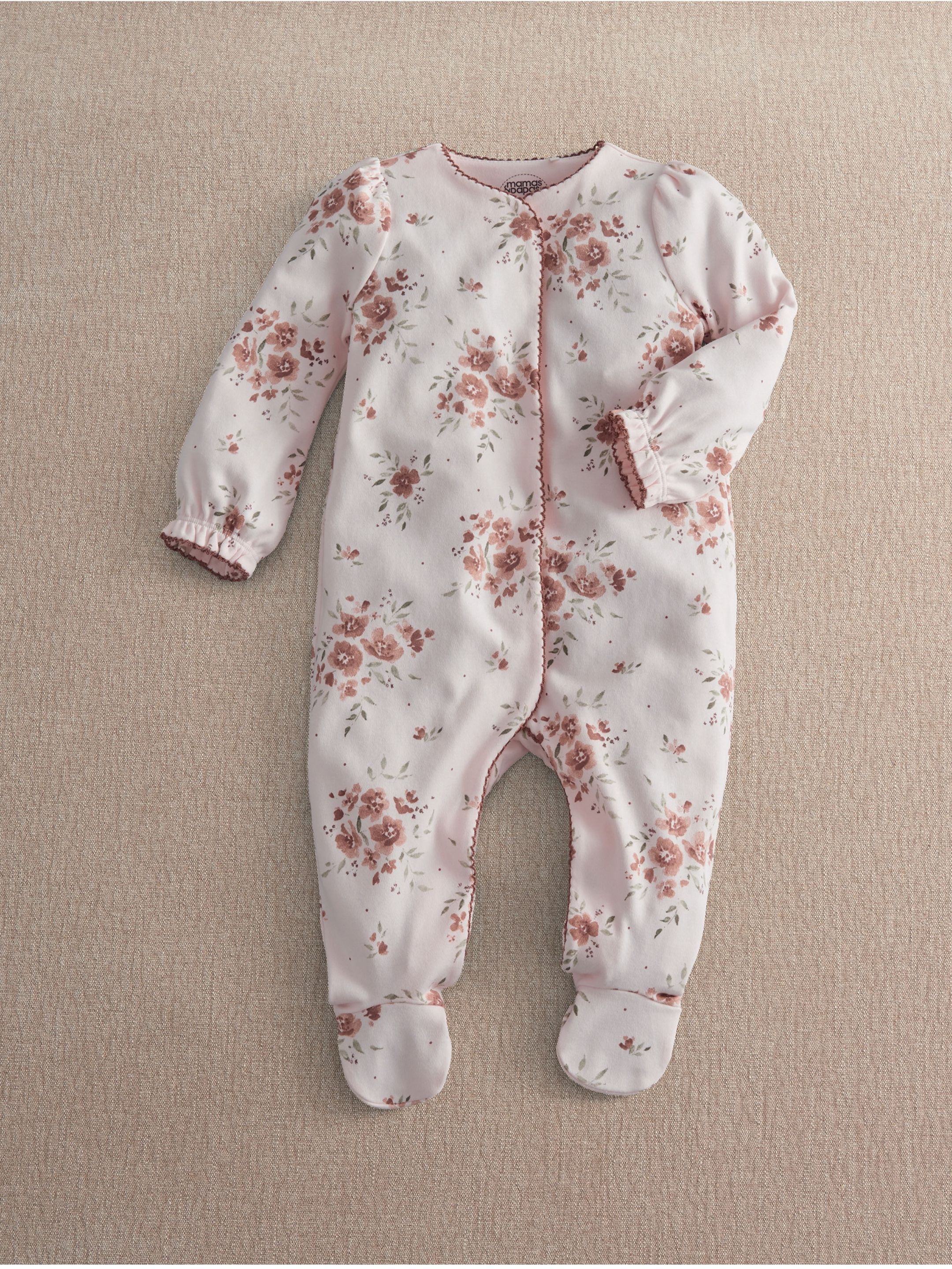 Floral Print All-in-One Baby Gift Set with Pink Blanket & Bunny image number 3